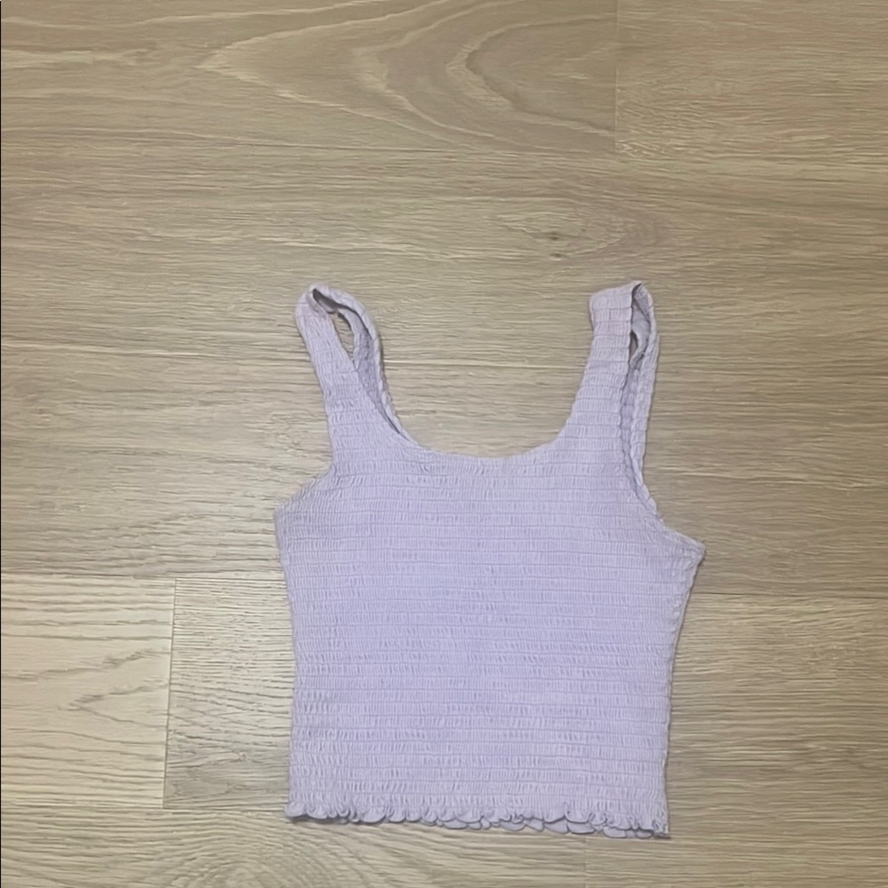 Hollister Purple Ribbed Crop Tank Top